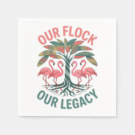 Guardanapo De Papel Sindicato da família Flamingo Nosso Relógio Nosso 