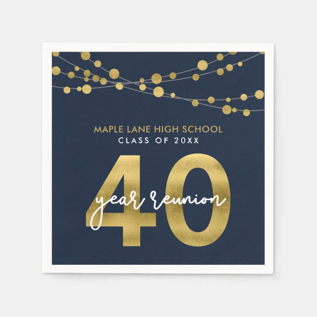 Guardanapo De Papel Sindicato de Classes Blue Strings of Lights 40 Yea (Frente)