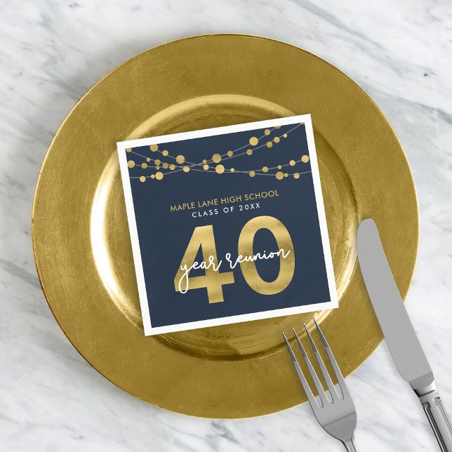 Guardanapo De Papel Sindicato de Classes Blue Strings of Lights 40 Yea (Criador carregado)