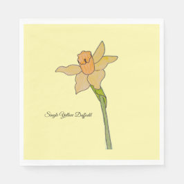 Guardanapo De Papel Single Yellow Daffodil with Orange Center