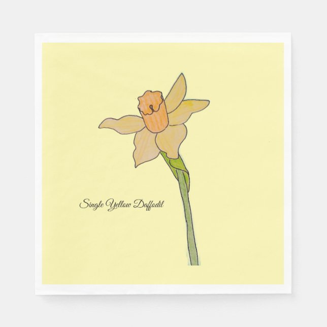 Guardanapo De Papel Single Yellow Daffodil with Orange Center (Frente)