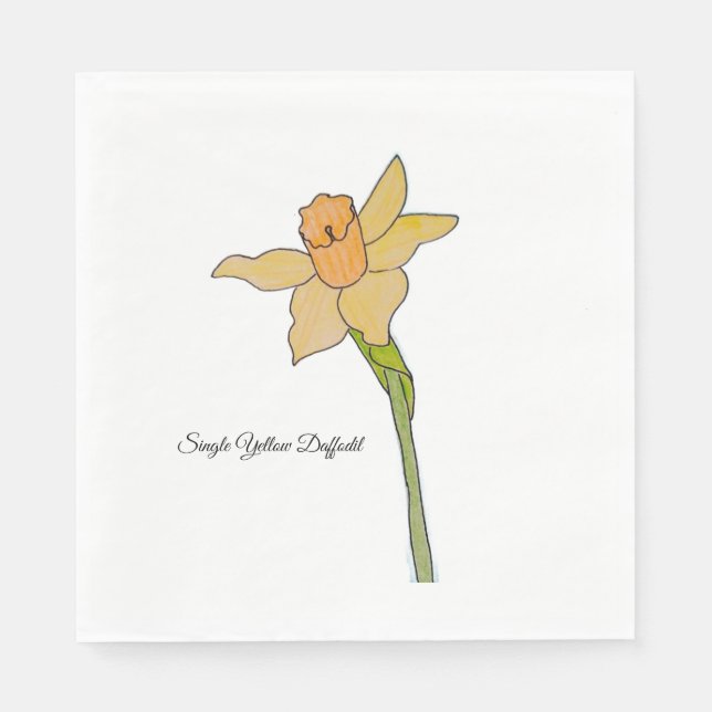 Guardanapo De Papel Single Yellow Daffodil with Orange Center (Frente)