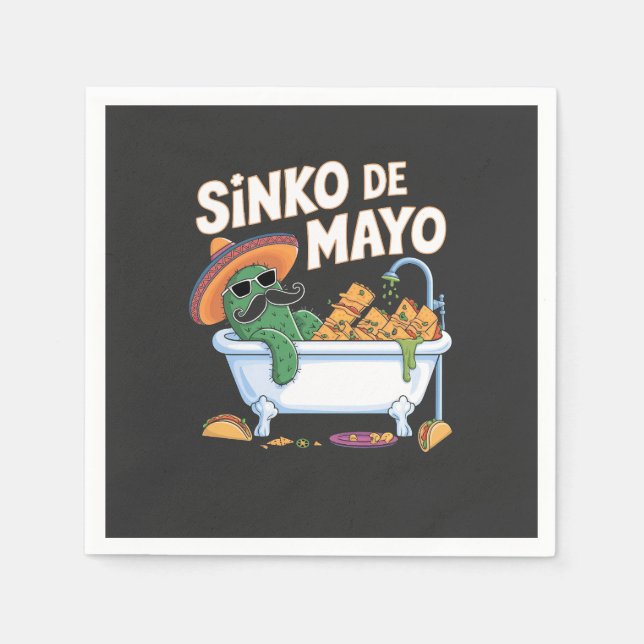 Guardanapo De Papel Sinko de Mayo Cinco De Mayo Cactus Funny (Frente)