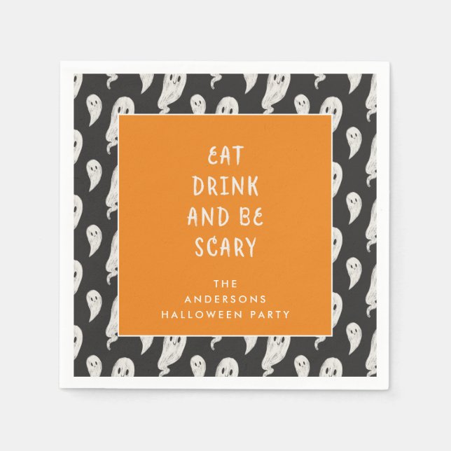 Guardanapo De Papel Sinônimos de halloween, festa horrorosa (Frente)