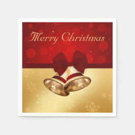 Guardanapo De Papel Sinos de Natal do Ouro precioso