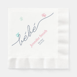 Guardanapo De Papel Sip simples do Chá de fraldas da borboleta frances