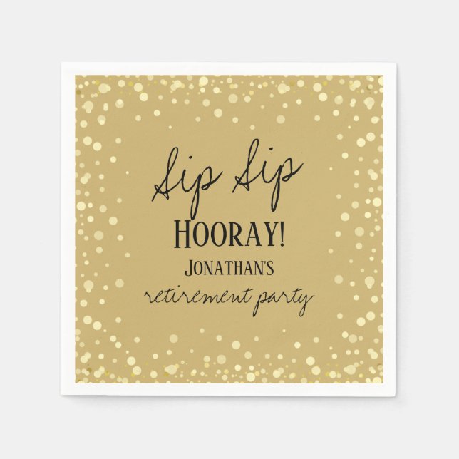Guardanapo De Papel Sip Sip Hooray Parabéns Retirement Napkins (Frente)