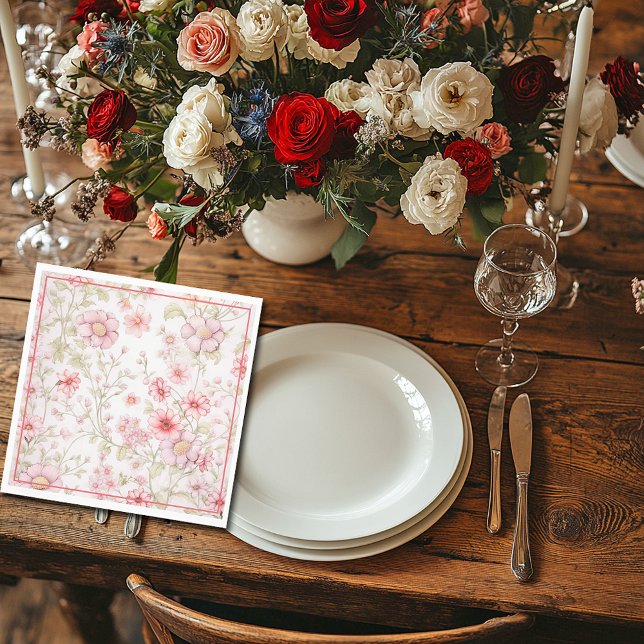 Guardanapo De Papel Sistemas de Flor Rosa (Criador carregado)