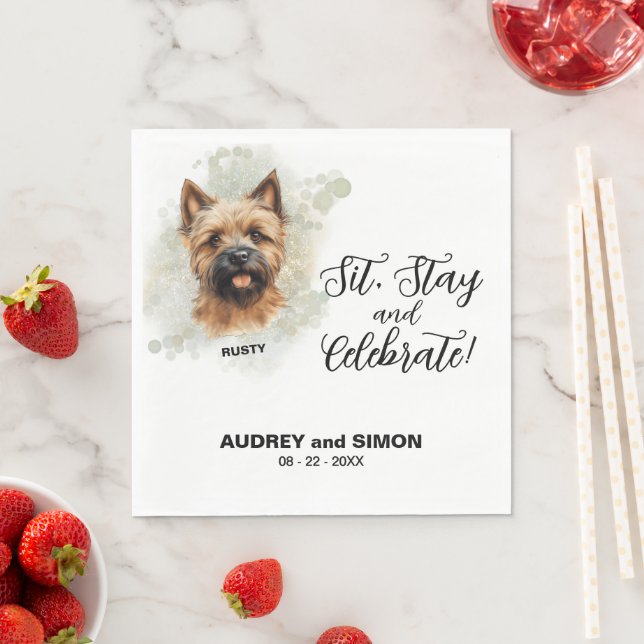 Guardanapo De Papel Sit, Stay & Celebrate Cairn Terrier Wedding (Insitu)