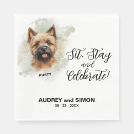 Guardanapo De Papel Sit, Stay & Celebrate Cairn Terrier Wedding