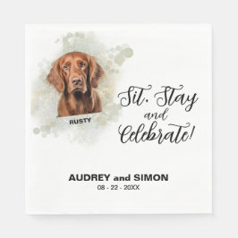 Guardanapo De Papel Sit, Stay & Celebrate Irish Setter Wedding Drink