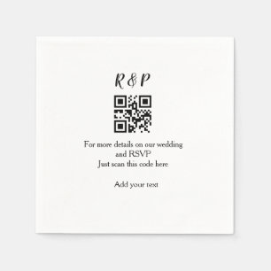 Guardanapo De Papel Site de casamento rsvp q r código adicionar nome t