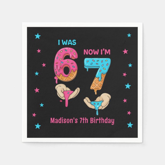 Guardanapo De Papel Six Seven Birthday Napkins (Frente)