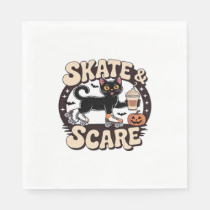 Guardanapo De Papel Skate e Medo - Cilindro de Gato Preto Cuja Pista E