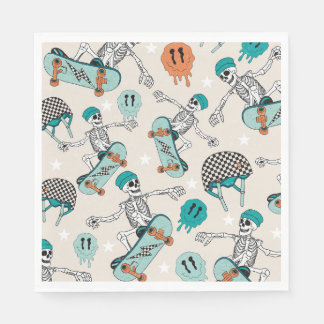 Guardanapo De Papel Skate Skeleton Party Napkins