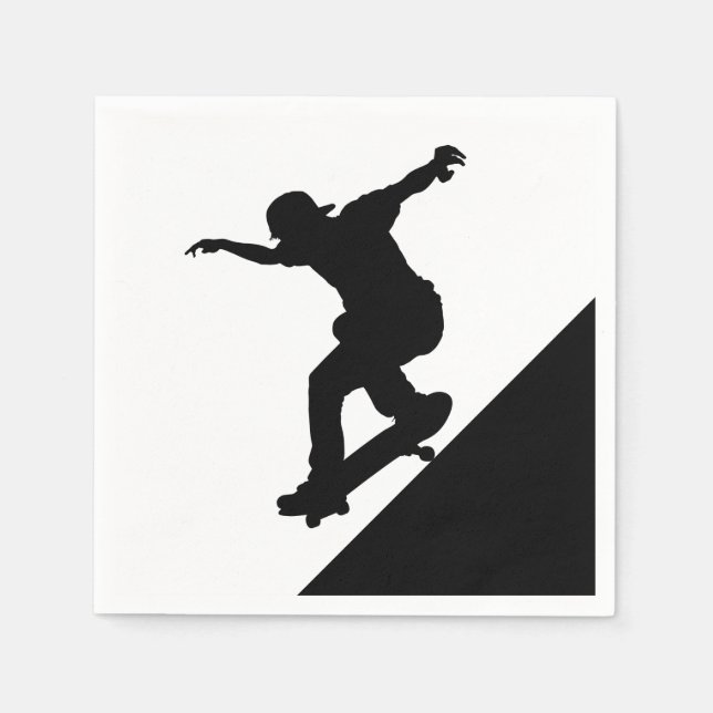 Guardanapo De Papel Skateboard Diversão Silhouket (Frente)