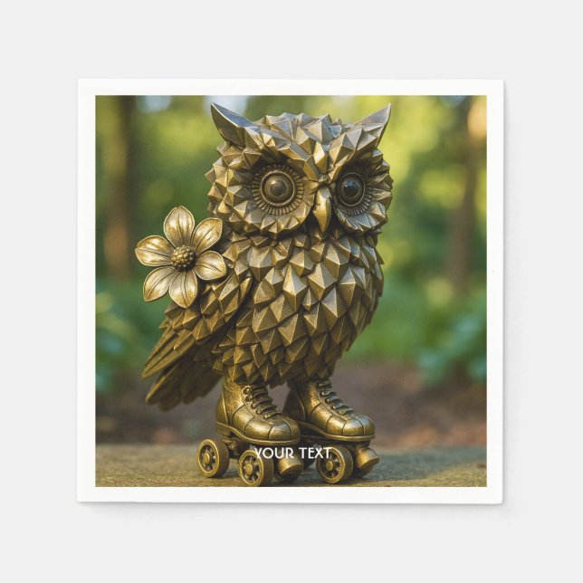 Guardanapo De Papel Skates Fantasy Cute Brass Owl (Frente)