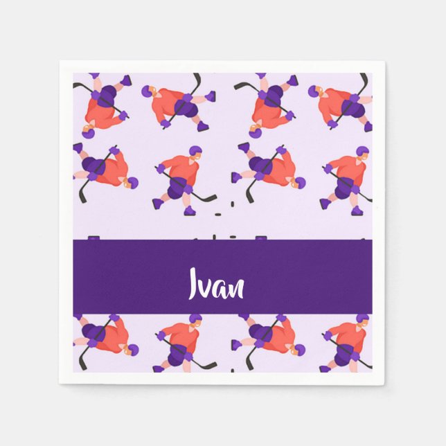 Guardanapo De Papel Skating ice hockey player pattern (Frente)