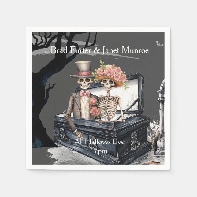 Guardanapo De Papel Skeleton Casal Wedding (Frente)