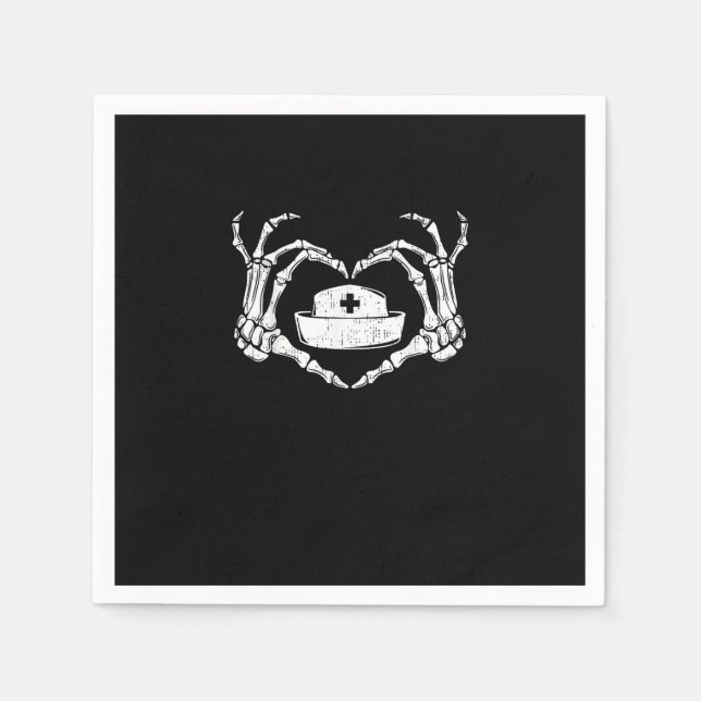 Guardanapo De Papel Skeleton Hand Heart Lpreguiçoso Halloween Costume  (Frente)