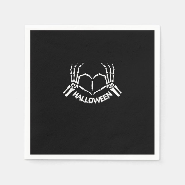 Guardanapo De Papel Skeleton Hand Heart Ppreguiçoso Halloween Costume  (Frente)