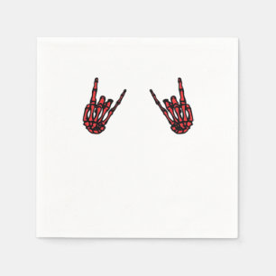 Guardanapo De Papel Skeleton Hand Heart Roll & Red Classic