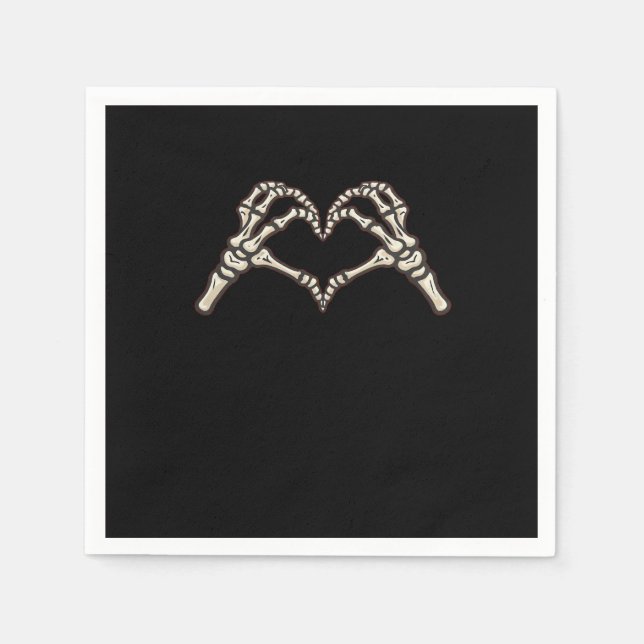 Guardanapo De Papel Skeleton Hand Hearts Design (Frente)