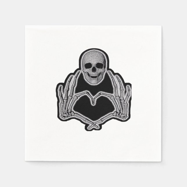 Guardanapo De Papel Skeleton Heart Hands Classic (Frente)
