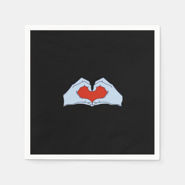 Guardanapo De Papel Skeleton Heart Mãos Clássicas e Halloween Básico (Frente)