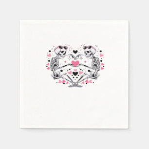 Guardanapo De Papel Skeleton Heart Mãos Clássicas Virais