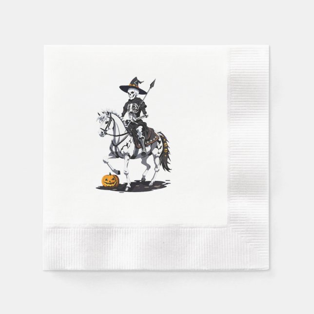 Guardanapo De Papel Skeleton Horse Rider - Esqueleto de Halloween (Frente)