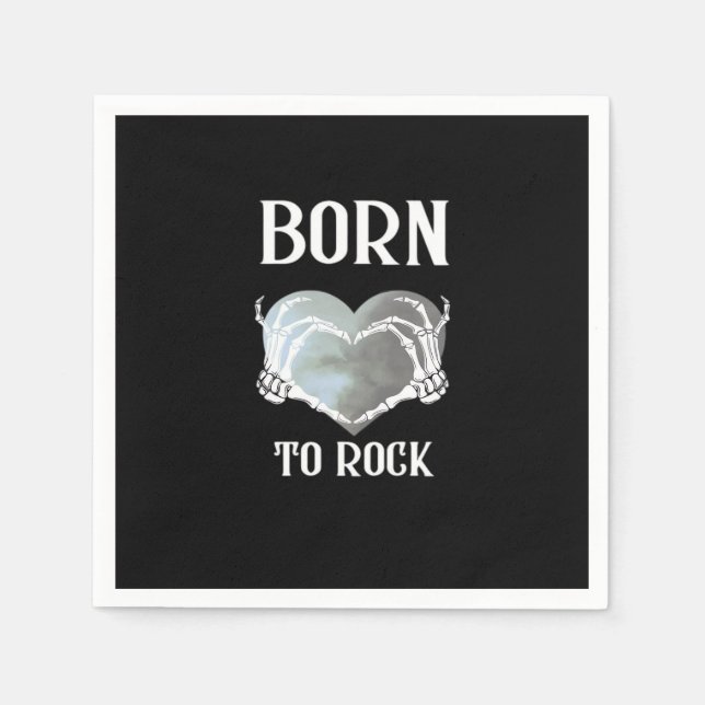 Guardanapo De Papel Skeleton Mãos Cinza Gráfico Para Clássico (Frente)