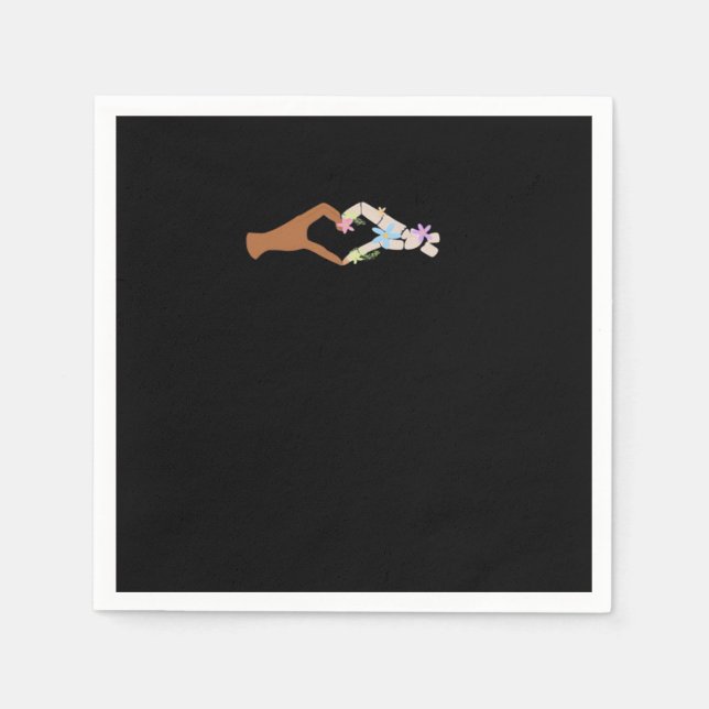 Guardanapo De Papel Skeleton Mãos Coração Básico (Frente)