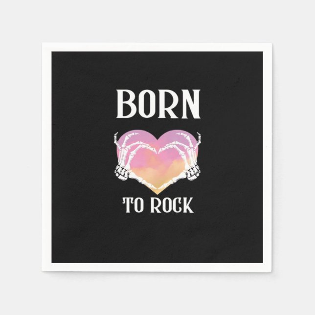 Guardanapo De Papel Skeleton Mãos Gráfico Cardíaco Para Clássico (Frente)