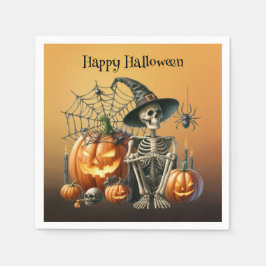 Guardanapo De Papel Skeleton Pumpkins Halloween Napkins