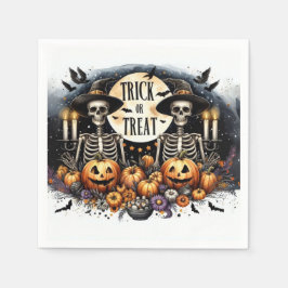 Guardanapo De Papel Skeleton Trick or Treat Party Paper Napkins
