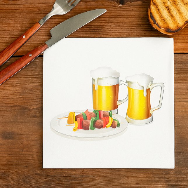 Guardanapo De Papel Skewers de churrasco e Cookout de Verão de Cerveja (Criador carregado)