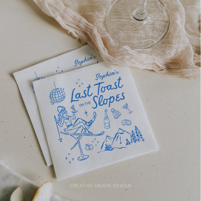 Guardanapo De Papel Ski Bachelorette Último Brinde nas Esfregões (Criador carregado)