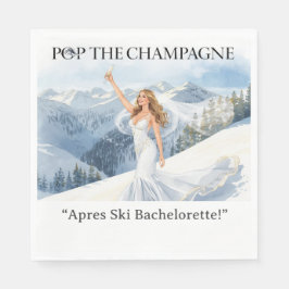 Guardanapo De Papel Ski Bachelorette Weekend Bride on the Slopes