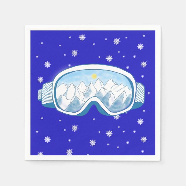 Guardanapo De Papel Ski Goggles Snowflake Dance (Frente)