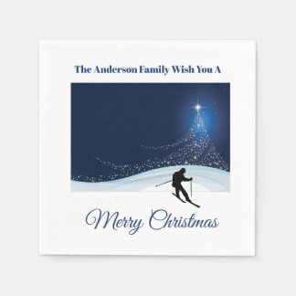 Guardanapo De Papel Ski run winter snow Christmas holiday festivities
