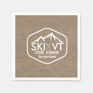 Guardanapo De Papel Ski Vermont Stowe Snow Mountain Ruslap