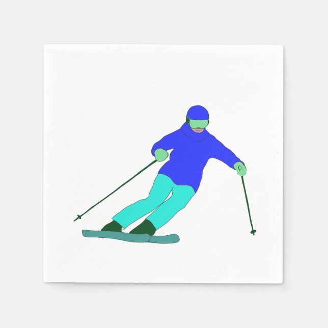 Guardanapo De Papel Skier Snow Skiing (Frente)