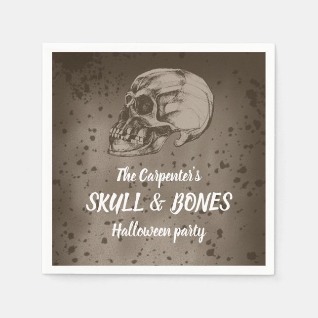 Guardanapo De Papel Skull & Bones Halloween (Frente)