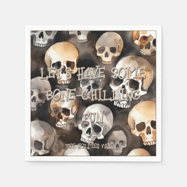 Guardanapo De Papel Skulls Spookcolor Halloween (Frente)