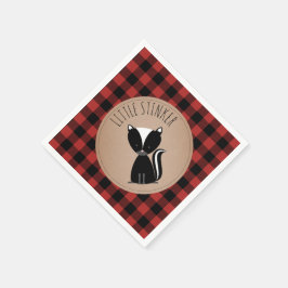 Guardanapo De Papel Skunk Lumberjack Xadrez Chá de fraldas Napkins