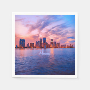Guardanapo De Papel Skyline City da Flórida de Miami