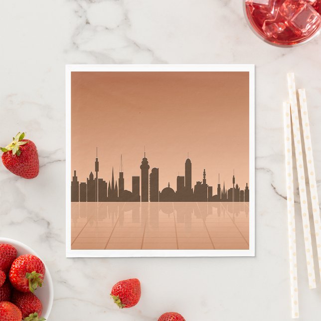 Guardanapo De Papel Skyline Da Cidade No Dawn Paper Napkins (Criador carregado)