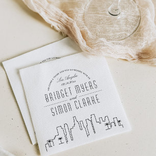 Guardanapo De Papel Skyline do Deco de Los Angeles   Casamento Nápole