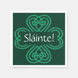 Guardanapo De Papel Sláinte Irish Shamrock Green Celtic Lucky Clover